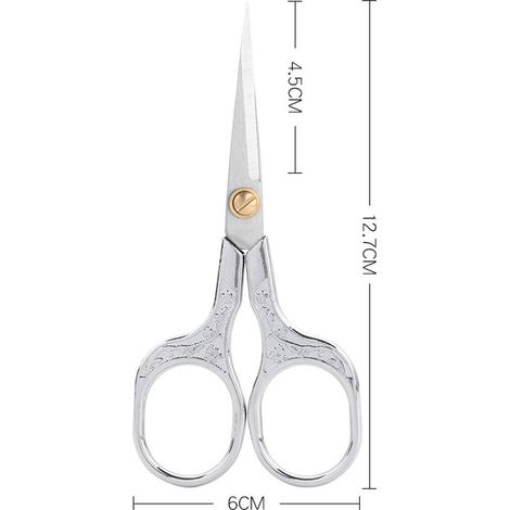 Ciseaux À Broderie - Acier Inoxydable - Pointe Fine - 12 cm - Pour Couture Artisanale Et Travaux Manuels - Lot De 1 (1/5)