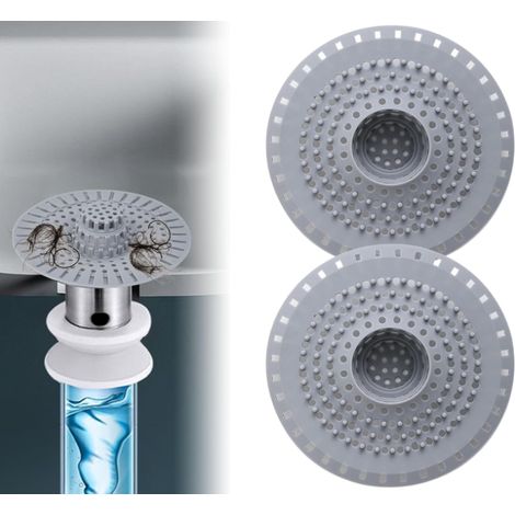 2 Pièces Filtre De Vidange Filtre À Cheveux en Silicone Douche Filtre À Cheveux Filtre De Douche Filtre De Vidange Filtre Lavabo, Baignoire Et Cuisine (1/5)