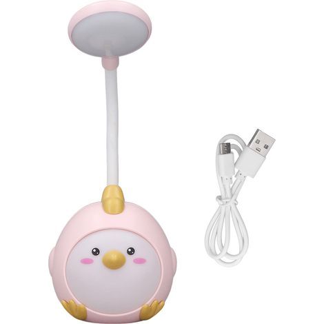 Niedliche LED-Schreibtischlampe für Studenten, sanftes Licht, 360° verstellbar, USB-aufladbar, rosa Nachtlicht für Schlafzimmer oder Studentenwohnheim (1/5)