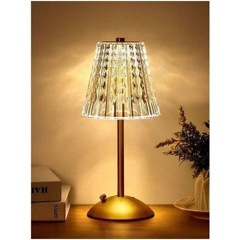 Lamp of Bedside LED, 3 Colors Lamp Cristal, Tactile Dimmable, for Bedroom Living room Restaurant Bar- (1/5)