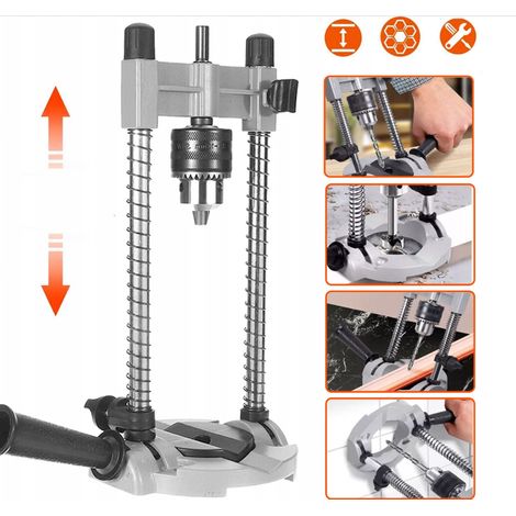 Colonne de Support pour Perceuse, Porte-Foret Réglable, 45 60 75 90° Guide de Percage, Support Perceuse, Support Perceuse Colonne, Matériau Métallique Supports pour Perceuse