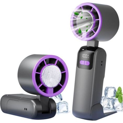 AMXCNOY Tragbarer Ventilator mit Sofortkühlung, Digitalanzeige und leisem Betrieb – Modell Y31, Lila (1/5)