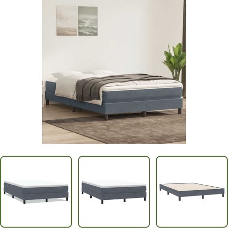 Sommeil réparateur - Sommier à lattes de lit sans matelas gris foncé 160x220cm (1/5)