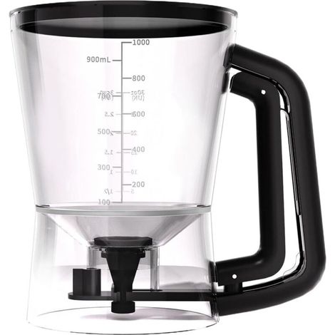 Dosatore per pastella per waffle, imbuto a L, shaker manuale, versatore per pancake, per salse, sciroppi, olio, condimenti, panna per insalate, dolci, burro, miele (1/4)