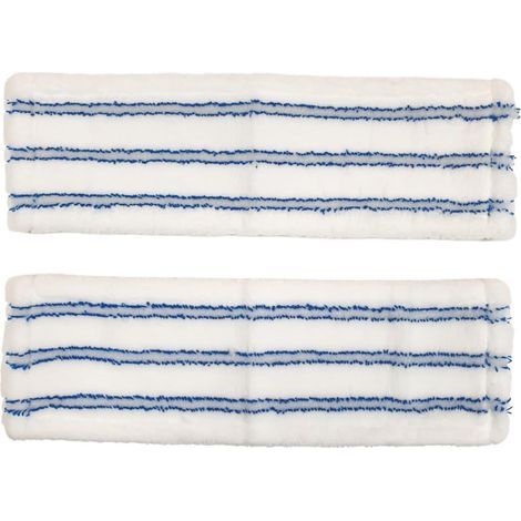 Lot de 2 housses plates en microfibre pour grattage, dimensions 44 cm x 14 cm, pour balai combiné professionnel (1/4)