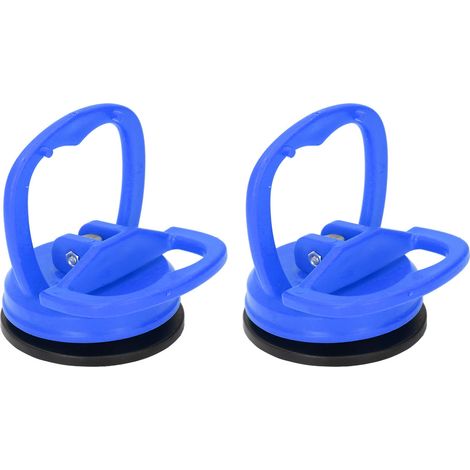 Set mit 2 Saugnäpfen zur Dellenreparatur, Hebe-Saugnäpfe für Glas und Fliesen, blau, starke Saugkraft. (1/5)