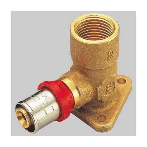 RACCORDO CURVO FEMMINA CON FLANGIA H=50 A PRESSARE TIEMME 16 x 1/2 TIEMME