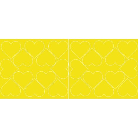 Adesivi a forma di cuore per San Valentino, 7 cm, 24 pezzi, giallo lucido