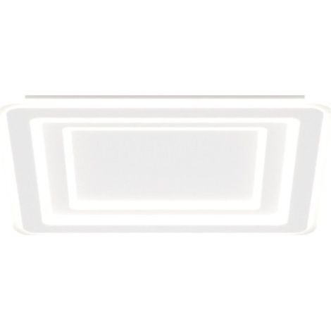 Plafoniera moderna top light zoom 1220 65 led cct switch metallo, finitura metallo bianco