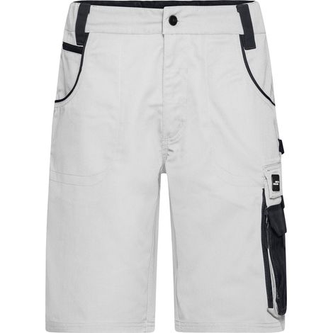 James & Nicholson Workwear Bermuda JN835 Gr. 54 white/carbon (1/5)