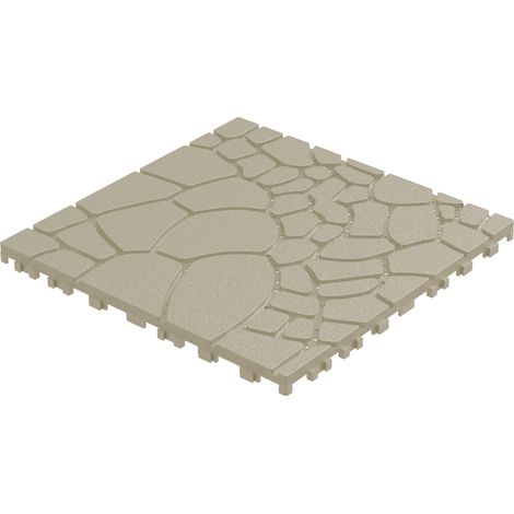 Baldosas de terraza encajables 30,5 x 30,5 cm color beige, PP, 44 piezas (1/5)