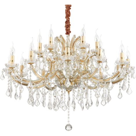 Lampadario Classico Napoleon Metallo-Cristallo Oro 18 Luci E14 (1/2)