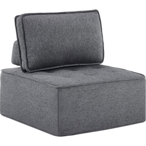 Sofá modular individual gris oscuro de tela, 81 x 81 x 80 cm (1/5)