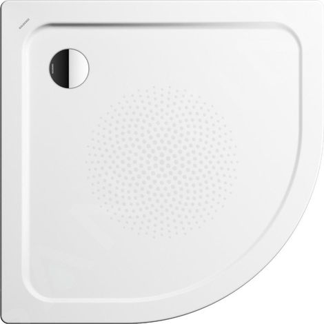 Receveur de douche quart de cercle Arrondo, blanc alpin, antidérapant, 100 x 100 x 6,5 cm (1/3)