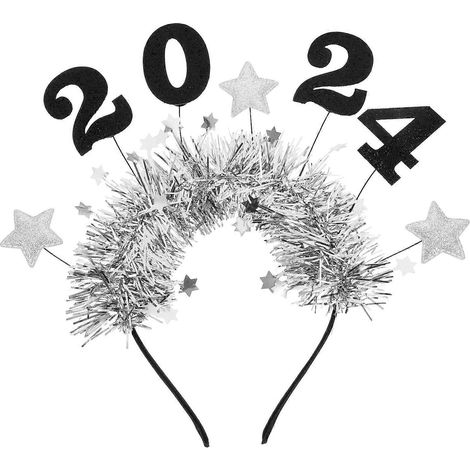 Neujahrsstirnband, Paillettenstirnband, Stirnband zum chinesischen Neujahr 2024, Haarband, Kopfschmuck-24X23CM-Silver (1/3)