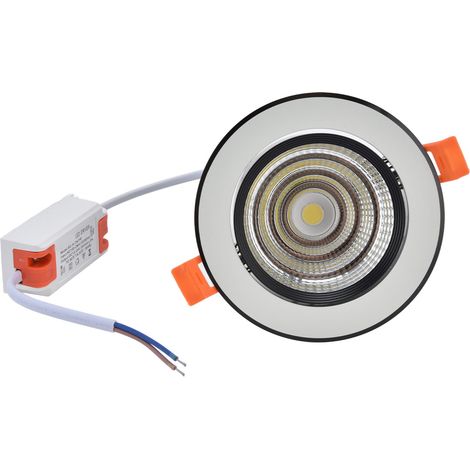 Plafonnier LED encastré 7W blanc 6000K, dissipation thermique performante, pour couloir salon chambre, 100-264V (1/5)