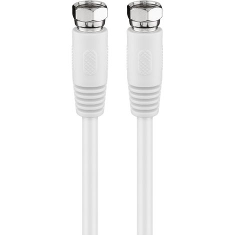 Goobay BKF - Cable conector de satélite (conector F macho a conector F macho, 3.5 m), blanco