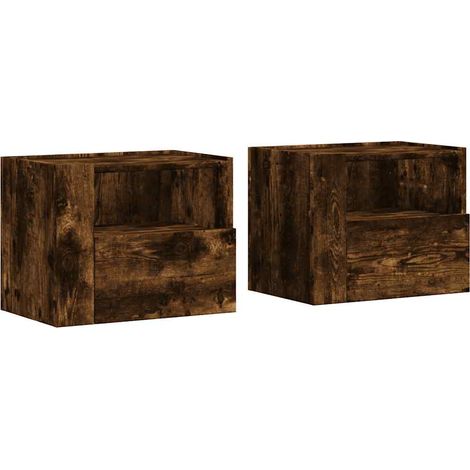 Maison Exclusive - Comodini a Muro 2 pz Rovere Fumo 45x30x35 cm