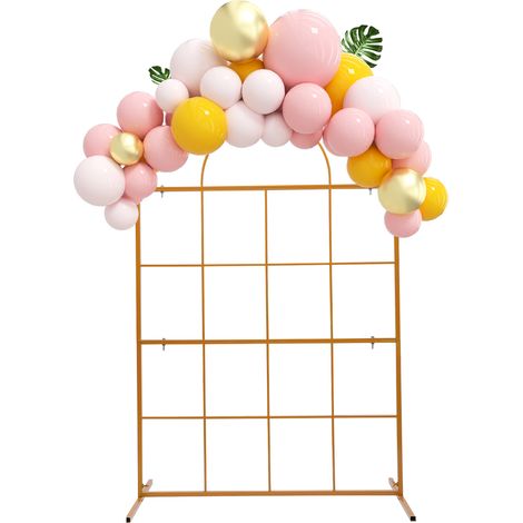 Cadre de fond décoratif en métal doré, arche de mariage, 1.2x2 m , support de fleurs et ballons, cadre d'arche de jardin pour mariage, fête, anniversaire et événementde (1/5)