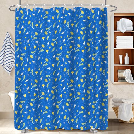 Voile de douche fluide en polyester 180x180 poids aux ourlets housse de baignoire pour salle de bain avec douche à l’italienne (1/5)