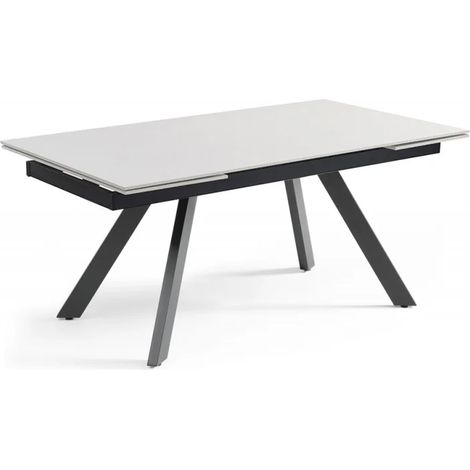 Table extensible 160/240 cm céramique blanc 4 pieds inclinés - OREGON 08 (1/5)