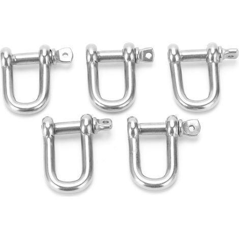 5 Pièces Crochet D'Accastillage Bateau en Acier Inoxydable 304, Manille Droite M6 Court (1/5)