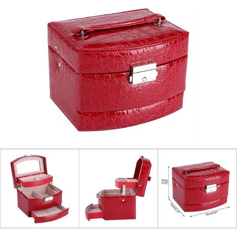 Boîte de Rangement 3 Étages pour Bijoux, Colliers et Bagues - Idée Cadeau Femme et Accessoire Maison (1/5)