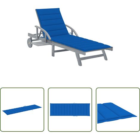 Chaise longue bois - Chaise longue de jardin avec coussin Bois d'acacia solide (1/5)