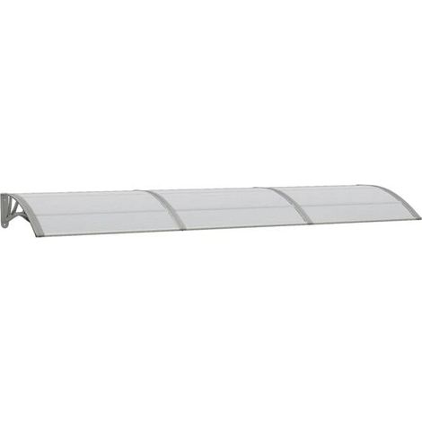 Auvent de porche gris 300 x 75 cm en polycarbonate (1/5)