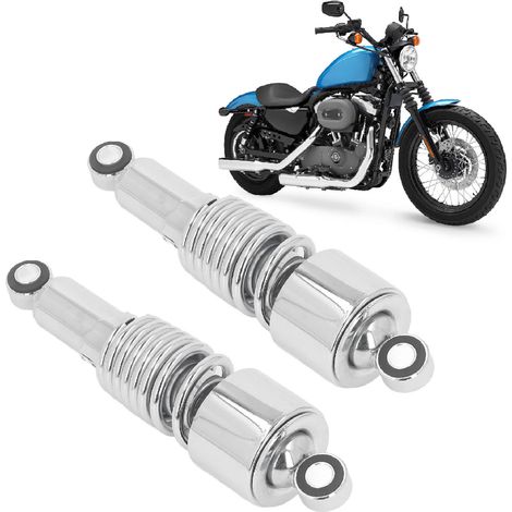 Motorrad-Hinterradstoßdämpfer 260 mm 10,5", links und rechts, als Paar verkauft, passend für Yamaha, Suzuki, Kawasaki usw. (galvanisiert) (Übergewicht). (1/5)