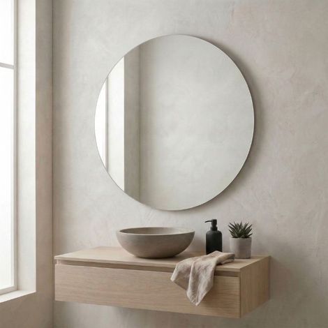 Specchio rotondo bagno 70 cm senza cornice da parete (1/2)
