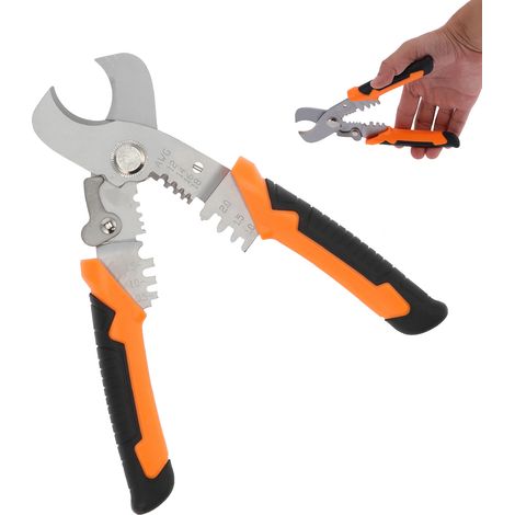 Outil de sertissage de câble de 175 mm / 6,9 pouces, ciseaux coupe-fils pour électricien, pince à dénuder et à sertir