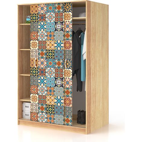 Stickers décoration Meuble - Sticker adhésif Cuisine Salon - 60 STICKERS CARRELAGES MEUBLE AGHATINA - 60stickers10x10cm (1/5)