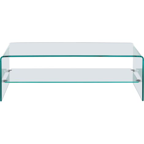 Table basse double plateau en verre L110cm - Transparent - NIDO (1/5)