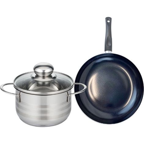 Ensemble de 1 Poêle de cuisson 20 cm et 1 faitout 16 cm Elo Prima Brillant (1/5)