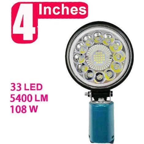 Lampe torche de travail LED BAT411, projecteur électrique BAT420 pour batterie Bosch 12 V/10,8 V Li-ion, contrôle de luminosité (haut/bas), 10 cm, 33 LED (1/5)