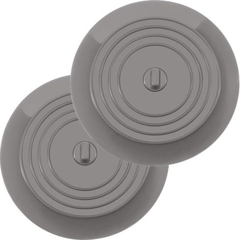 Lot de 2 bouchons de baignoire en silicone, universels, pour cuisines, salles de bains et buanderies (15,3 cm/6 pouces) (1/4)