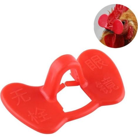 Lunettes de poulet anti-picage - CHE - 20 pcs - Rouge - équipements de ferme (1/3)
