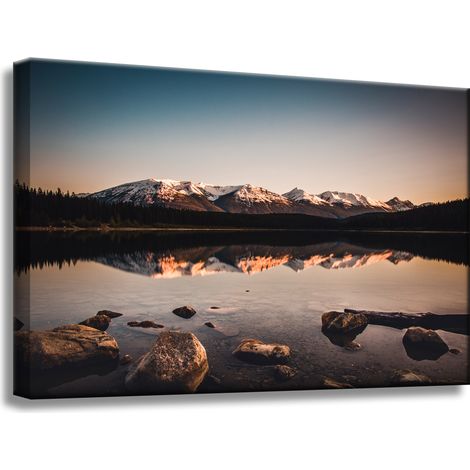 Leinwanddruck Naturlandschaft Berge Teich 60x40