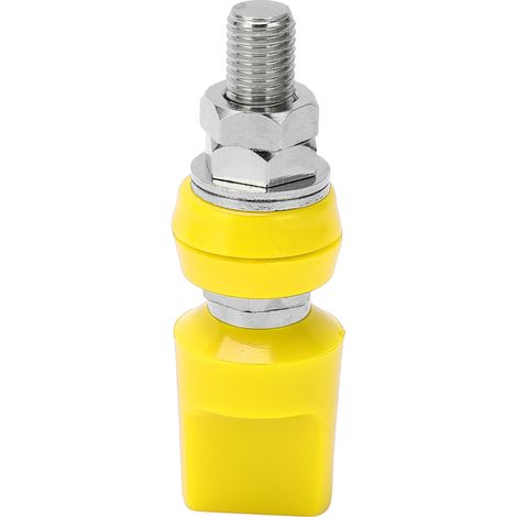 Bornes de jonction multifonctions 4mm en laiton plat M8 100A haute intensité avec prise jaune (1/5)