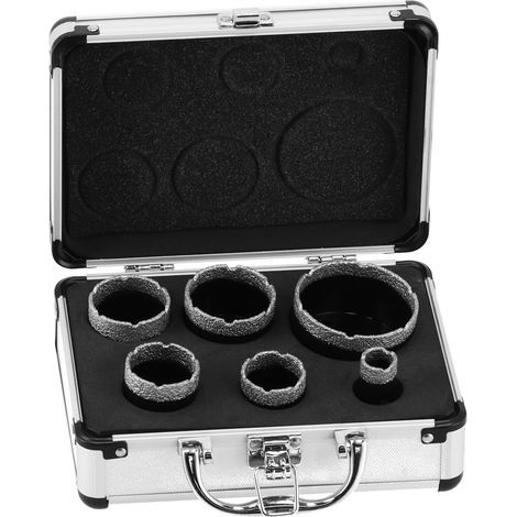 Set mit 6 Diamant-Lochsägen 20-68 mm M14, Hohlbohrer für Fliesen, Handwerkzeug im Koffer. (1/5)