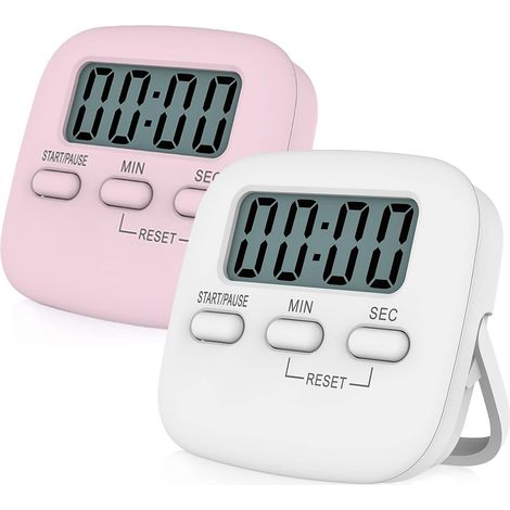de Cuisine Electronique,Minuteur de Cuisine Magnétique,Minuteur de Cuisine Numérique,Minuteur de Cuisine Magnétique avec écran LCD pour la Cuisson,la Pâtisserie,etc. (Blanc+Rose), (1/5)