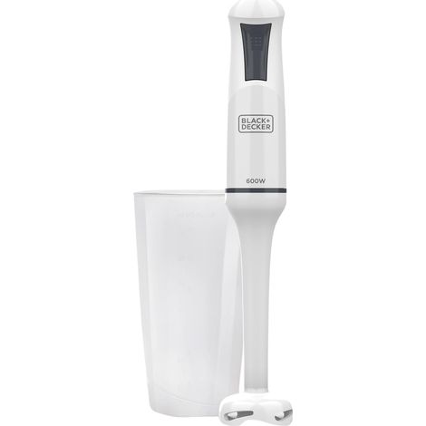 Mixeur Plongeant BXHB500E 600W Design Compact et Ergonomique Pied Amovible en Plastique Anti-éclaboussures Gobelet Doseur Inclus Blanc (1/5)