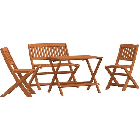 Ensemble repas extérieur enfant 4 pièces en bois d’eucalyptus pliable - PANGIVO (1/5)