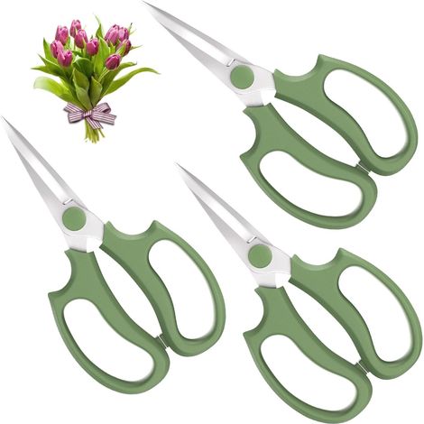 Sécateur à Jardin, 3PCS Ciseaux de Greffage en Acier de Haute Qualité, Jardinage Professionnel, Parfait pour Ranger Les Plantes et Le Jardin, Vert d'Avocat (1/5)