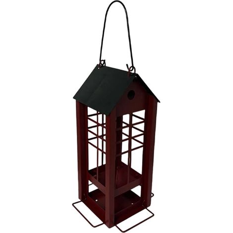 Mangeoire Oiseaux extérieur – 20 cm – für Kakao – Métal et Maille – Couverture Amovible – Bloc de répartition – Flamingo (1/4)