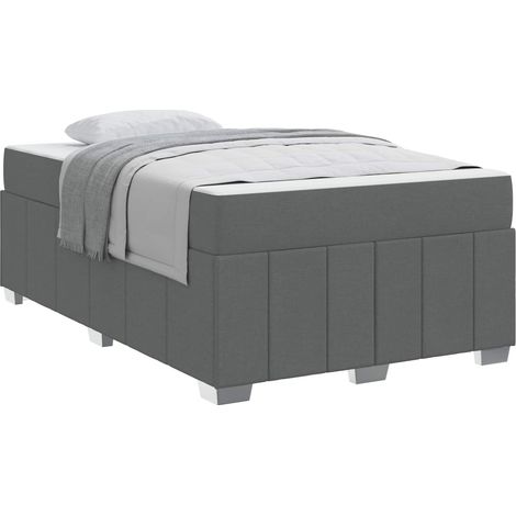 Lit double - lit simple - Cadre de lit avec matelas Gris foncé 120 x 200 cm tissu fr5449 - Maison La Vie (1/5)