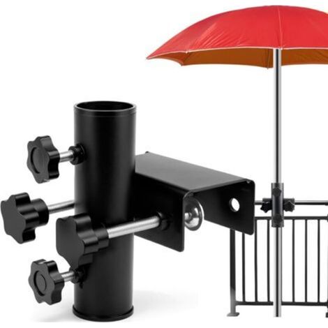 Support pour Parasol Balcon, Porte Parapluie pour Extérieur, Porte-Parasol en Métal - Fixation Attache Parasol pour Balcon, Terrasse et Extérieur, Pied d’Échange-x (1/5)