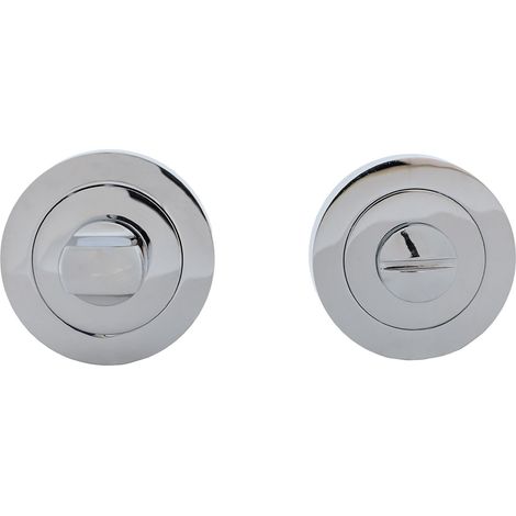 Condamnation pour porte de salle de bain, zamak, rosace ronde 50mm, chrome brillant (1/3)