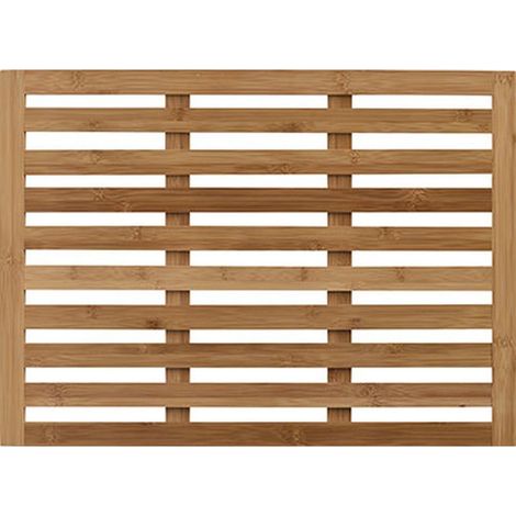Tendance – Caillebotis en bambou antidérapant 62x45cm – Pour salle de bain et cuisine – Résistant à l'humidité – Esthétique naturelle (1/2)